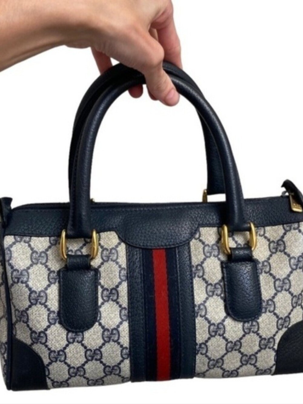 Gucci authentic vintage monogram gg blue Boston bag